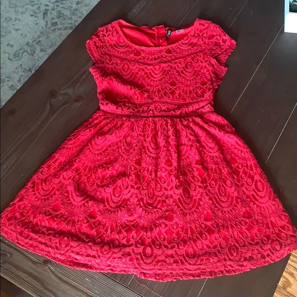 H&M red lace dress size6 - Picture 1 of 8